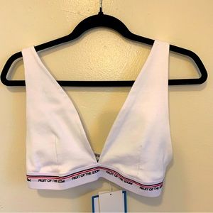 Zara FROOT OF THE LOOM White Bra Size L NWT